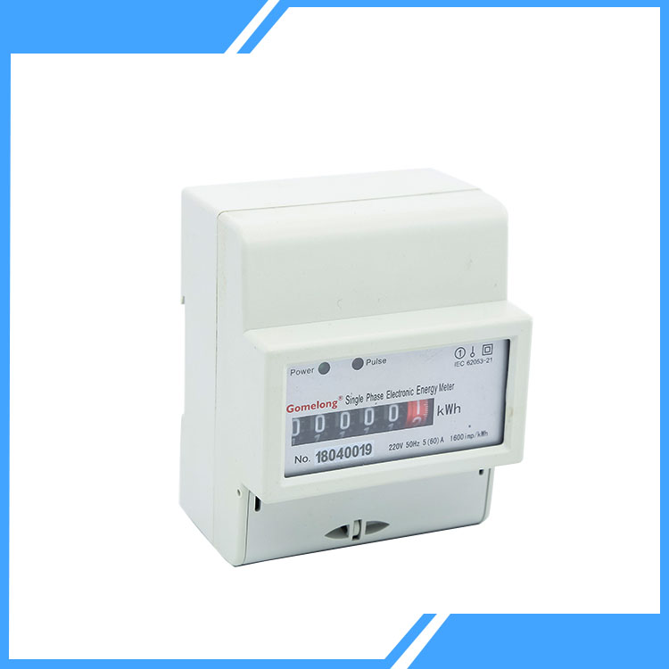 Enkeltfaset to ledning Din Rail Kwh meter kasse