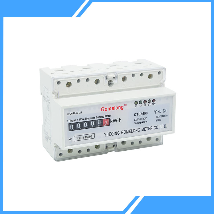 Tre-fase Fire Wire Din Rail Pluse Power Meter